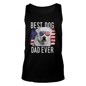 Mens American Flag Best Dog Dad Ever Great Pyrenees Usa Unisex Tank Top - Seseable