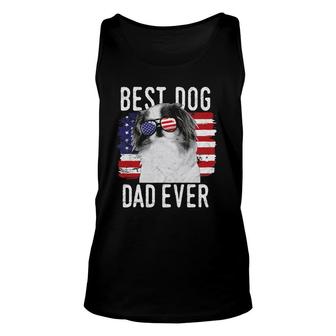 Mens American Flag Best Dog Dad Ever Japanese Chin Usa Unisex Tank Top - Seseable