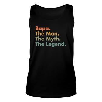 Mens Bapa The Man The Myth The Legend Father Dad Uncle Unisex Tank Top - Seseable