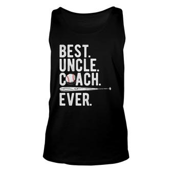 Mens Baseball Best Uncle Coach Ever Proud Dad Daddy Fathers Day Unisex Tank Top - Seseable