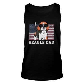 Mens Beagle Dad American Flag 4Th Of July Patriotic Gift Idea Unisex Tank Top - Seseable