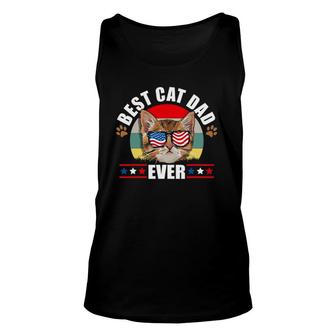 Mens Best Cat Dad Ever Cat Father Father Day Patriotic Men Unisex Tank Top - Seseable