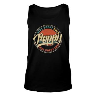 Mens Best Poppy Ever Vintage Retro Funny Gifts Dad Papa Grandpa Unisex Tank Top - Seseable