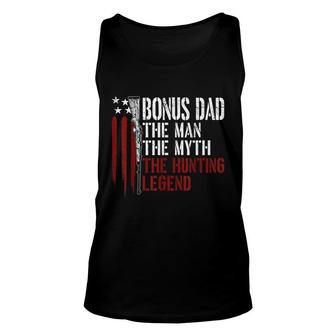 Mens Bonus Dad The Man Myth Hunting Legend Gun Rights American Unisex Tank Top - Thegiftio UK
