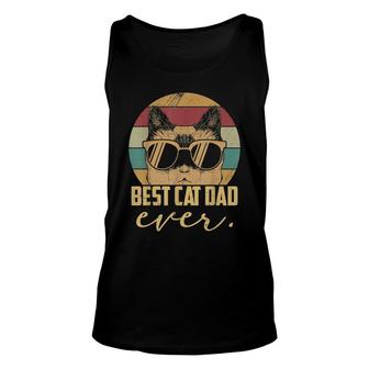 Mens Cat Daddy Fathers Day Vintage Best Cat Dad Ever Unisex Tank Top - Seseable