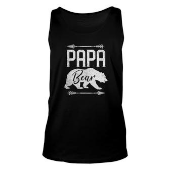 Mens Christmas Gift For Men Papa Bear Funny Dad Arrow Unisex Tank Top - Monsterry
