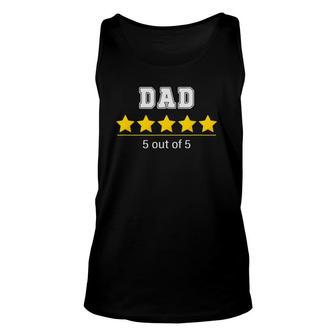 Mens Dad 5 Stars Cool Funny Family Fathers Day Gift For Father Unisex Tank Top - Seseable