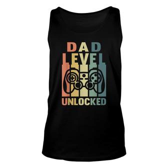 Mens Dad Level Unlocked Gaming Daddy To Be Soon To Be Father Unisex Tank Top - Thegiftio UK
