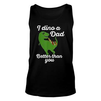 Mens Dad Of Five Funny Dinosaur Fathers Day Joke Gift Mens Unisex Tank Top - Seseable