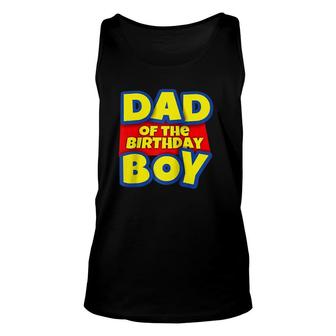 Mens Dad Of The Birthday Boy Gift Raglan Baseball Tee Unisex Tank Top | Mazezy