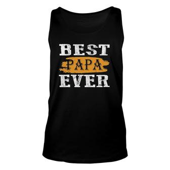 Mens Fathers Day Best Papa Ever Grunge Unisex Tank Top - Seseable