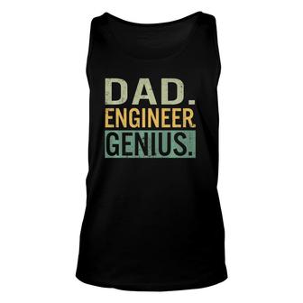 Mens Fathers Day Dad Engineer Genius Engineering Daddy Papa Unisex Tank Top - Seseable