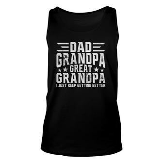 Mens Fathers Day From Grandkids - Dad Grandpa Great Grandpa Unisex Tank Top - Seseable