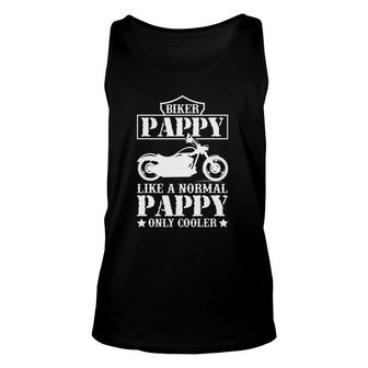 Mens Fathers Day Like A Normal Biker Pappy Only Cooler Motorcycle Unisex Tank Top - Seseable