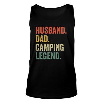 Mens Funny Camper Husband Dad Camping Legend Vintage Fathers Day Unisex Tank Top - Seseable