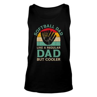 Mens Funny Fathers Day Softball Dad For Softball Player Unisex Tank Top - Seseable
