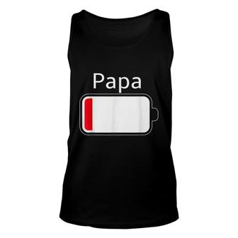 Mens Funny Tired Dad Low Battery Drained Unisex Tank Top - Thegiftio UK
