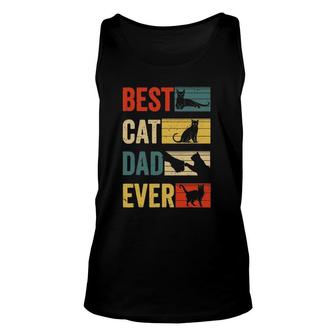 Mens Funny Vintage Cat Daddy Tee Fathers Day Best Cat Dad Ever Unisex Tank Top - Seseable