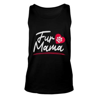 Mens Fur Mama Paw Heart Dog Mom Unisex Tank Top - Seseable