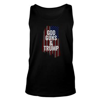 Mens God Guns President Trump Proud American Flag Republican Premium Unisex Tank Top - Monsterry