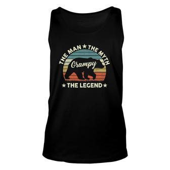 Mens Grampy Bear Gift For Fathers Day The Man Myth Legend Unisex Tank Top - Seseable