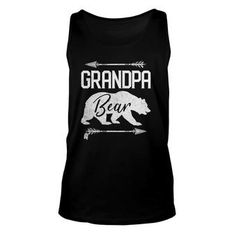 Mens Grandpa Bear Funny Fathers Day Gift Papa Men Dad Best Top Unisex Tank Top - Seseable