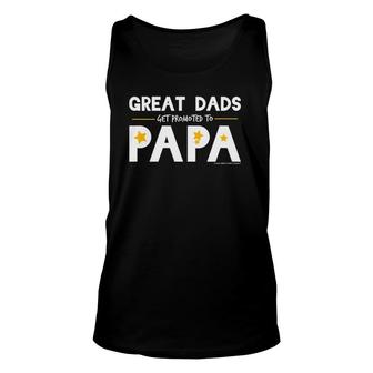 Mens Great Dads Get Promoted To Papa Papa Grandfather Unisex Tank Top - Seseable