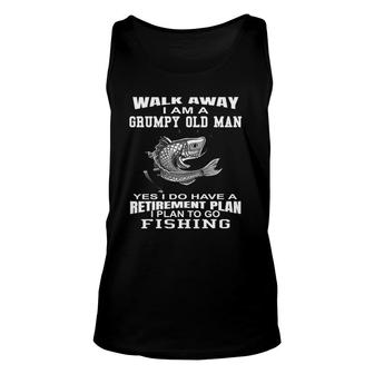 Mens Grumpy Old Man Fisherman Fishing Retirement Fish Tee Unisex Tank Top - Seseable