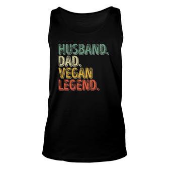Mens Husband Dad Vegan Legend Funny Fathers Day Unisex Tank Top - Seseable