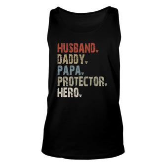 Mens Husband - Daddy - Papa - Protector - Hero Unisex Tank Top - Seseable