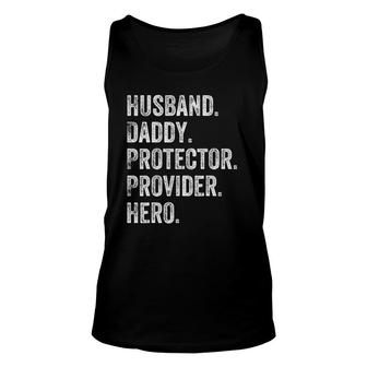 Mens Husband Daddy Protector Provider Hero Unisex Tank Top - Seseable