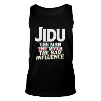 Mens Jidu Gift For The Man Myth Bad Influence Grandpa Unisex Tank Top - Seseable
