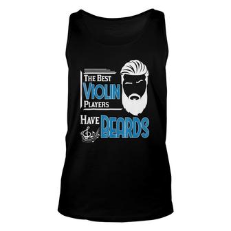 Mens Male Violin Player Beard Violinist Orchestra Gift Unisex Tank Top - Seseable