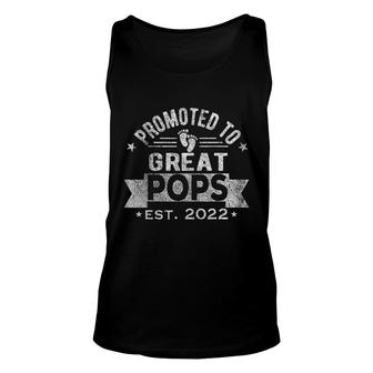 Mens Men Promoted To Great Pops 2022 Grandpa Papa Pop Pop Retro Unisex Tank Top | Seseable UK