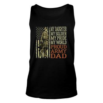 Mens My Daughter My Soldier Hero Proud Army Dad Military Father Unisex Tank Top - Seseable