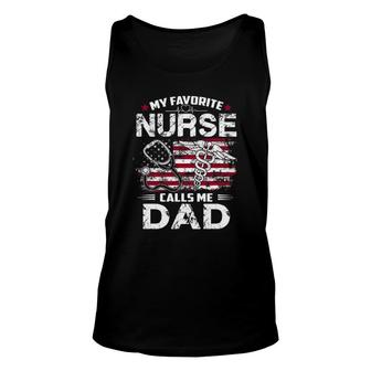 Mens My Favorite Nurse Calls Me Dad Fathers Day Gifts Papa Unisex Tank Top - Seseable