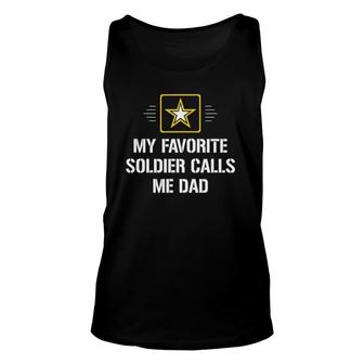 Mens My Favorite Soldier Calls Me Dad - Unisex Tank Top - Seseable