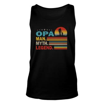 Mens Opa Man Myth Vintage Opa Legend Fathers Day Gift Unisex Tank Top - Seseable