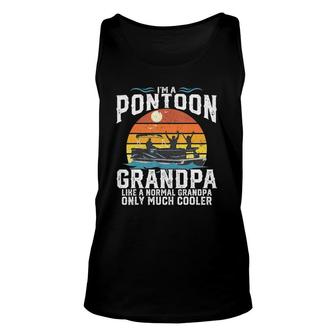 Mens Pontoon Grandpa Captain Retro Funny Boating Fathers Day Gift Unisex Tank Top - Seseable