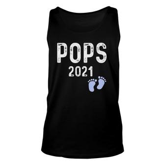 Mens Pops 2021 New Grandfather Baby Boy Feet Fathers Day Gift Unisex Tank Top - Seseable