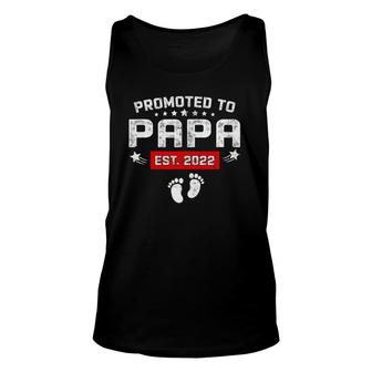 Mens Promoted To Papa Est 2022 Fathers Day Unisex Tank Top - Seseable