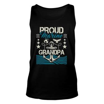 Mens Proud Marine Grandpa - Granddad Papa Pops Unisex Tank Top - Seseable