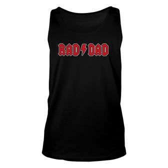 Mens Rad Dad Cool Vintage Rock And Roll Funny Fathers Day Papa Unisex Tank Top - Seseable