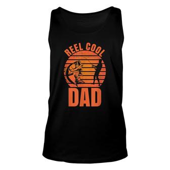 Mens Reel Cool Dad Fisherman Daddy Fathers Day Fishing Unisex Tank Top - Seseable