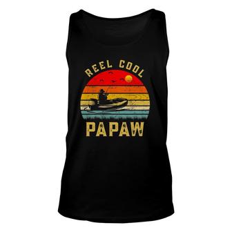 Mens Reel Cool Papaw Fishing Lover Gift For Fathers Day Unisex Tank Top - Seseable