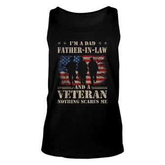Mens Retro Im A Dad Father-In-Law And A Veteran Funny Grandpa Unisex Tank Top - Seseable