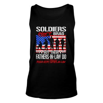 Mens Soldiers Dont Brag Proud Army Father-In-Law Funny Dad Gifts Unisex Tank Top - Seseable