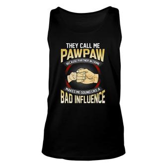 Mens They Call Me Pawpaw Because Partner In Crime Fathers Day Unisex Tank Top - Seseable