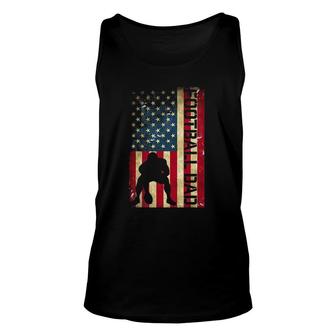 Mens Usa Flag Football Dad - Pittsburgh Lineman Fathers Day Gift Unisex Tank Top - Seseable