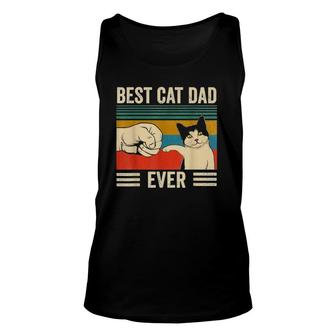 Mens Vintage Best Cat Dad Ever Bump Fit Classic Unisex Tank Top - Seseable